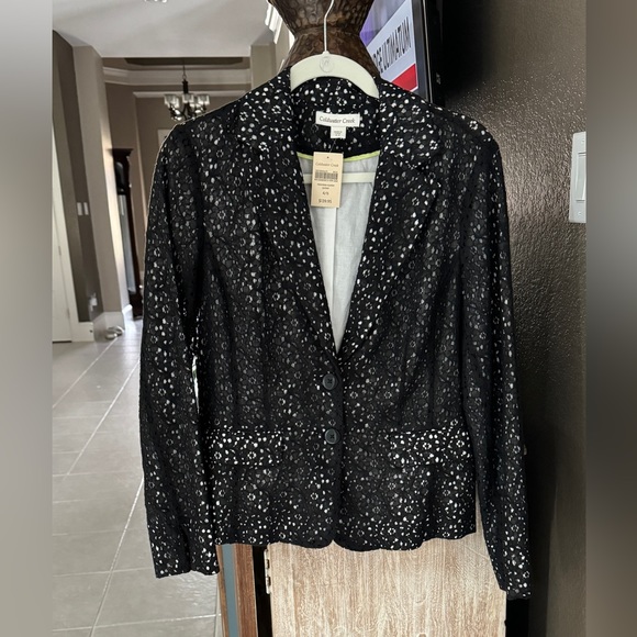 NWT - COLDWATER CREEK NOUVEAU BLACK EYELET JACKET (SIZE 4/6) - Picture 2 of 11